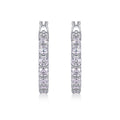 Filigree Moissanite Huggie Hoop Earrings in Sterling Silver