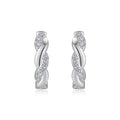 Torsade Moissanite Twisted Huggie Hoop Earrings in Sterling Silver