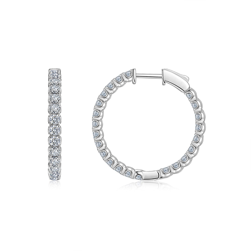 Aureo Moissanite Hoop Earrings in Sterling Silver