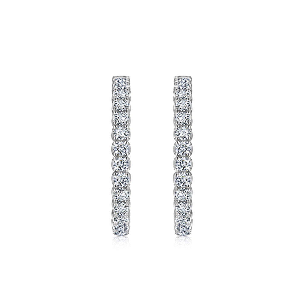 Aureo Moissanite Hoop Earrings in Sterling Silver