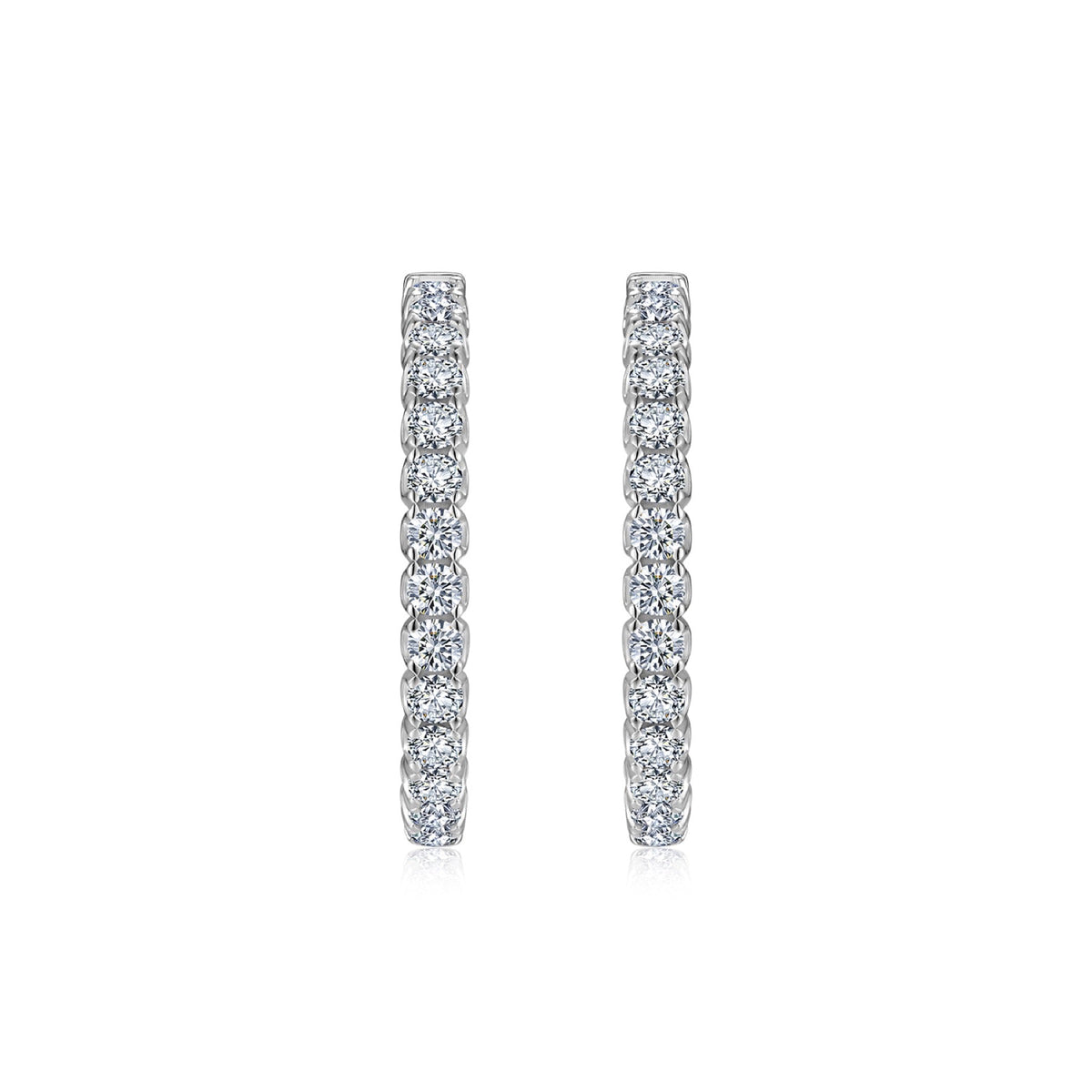 Aureo Moissanite Hoop Earrings in Sterling Silver
