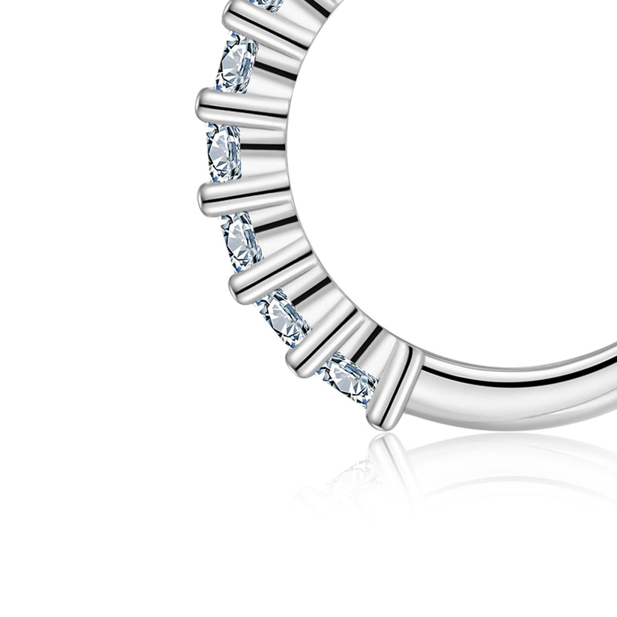Tribeca Moissanite Huggie Hoop Earrings in Sterling Silver