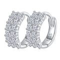 Tribeca Moissanite Huggie Hoop Earrings in Sterling Silver