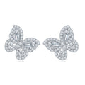 Monarch Moissanite Butterfly Stud Earrings in Sterling Silver