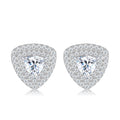 Trillia Moissanite Halo Stud Earrings in Sterling Silver