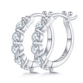 Crisscross Moissanite Huggie Hoop Earrings in Sterling Silver