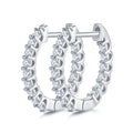Line Moissanite Huggie Hoop Earrings in Sterling Silver