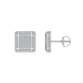 Blocc Moissanite Pavé Stud Earrings in Sterling Silver