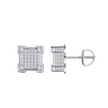 Cubis Moissanite Pavé Stud Earrings in Sterling Silver