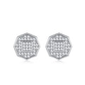 Octet Moissanite Pavé Stud Earrings in Sterling Silver