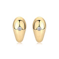 Bullion Moissanite Half-Hoop Stud Earrings in Gold-Tone Sterling Silver