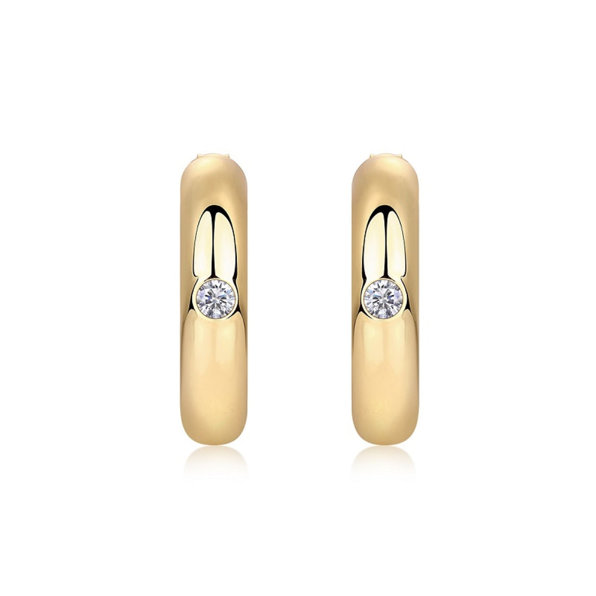 Solano Moissanite Hoop Earrings in Gold-Tone Sterling Silver