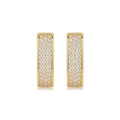 Riviera Moissanite Enamel Huggie Hoop Earrings in Gold-Tone Sterling Silver