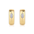 Aurum Marquise-Cut Moissanite Hoop Earrings in Gold-Tone Sterling Silver