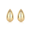 Larme Moissanite Teardrop Stud Earrings in Gold-Tone Sterling Silver