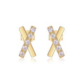 Bacio Moissanite Ear Climber Earrings in Gold-Tone Sterling Silver