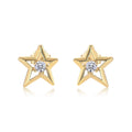 Astro Moissanite Star Stud Earrings in Gold-Tone Sterling Silver