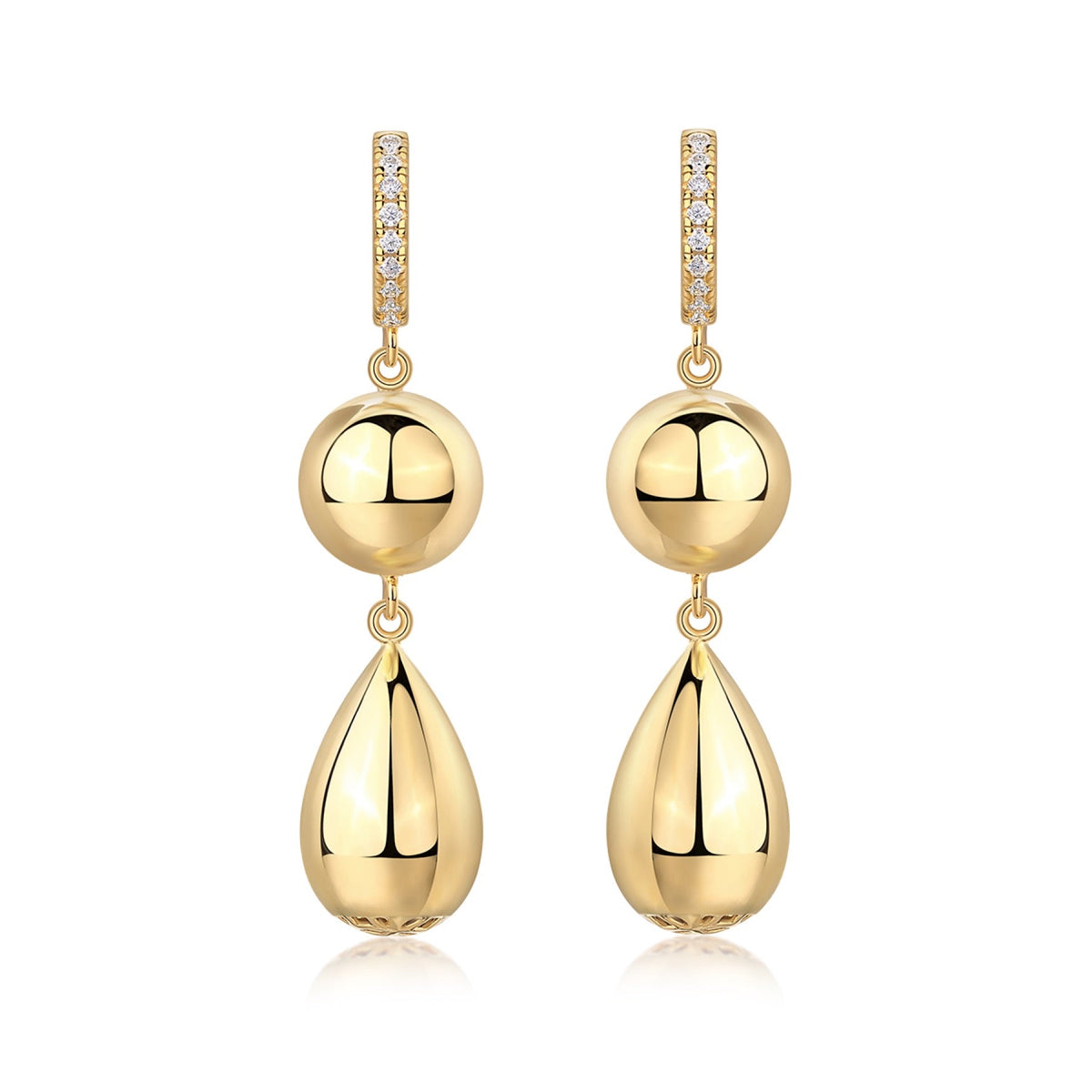 Calabash Moissanite Drop Earrings in Gold-Tone Sterling Silver