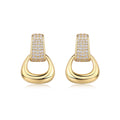 Cavallo Moissanite Horsebit Drop Huggie Earrings in Gold-Tone Sterling Silver