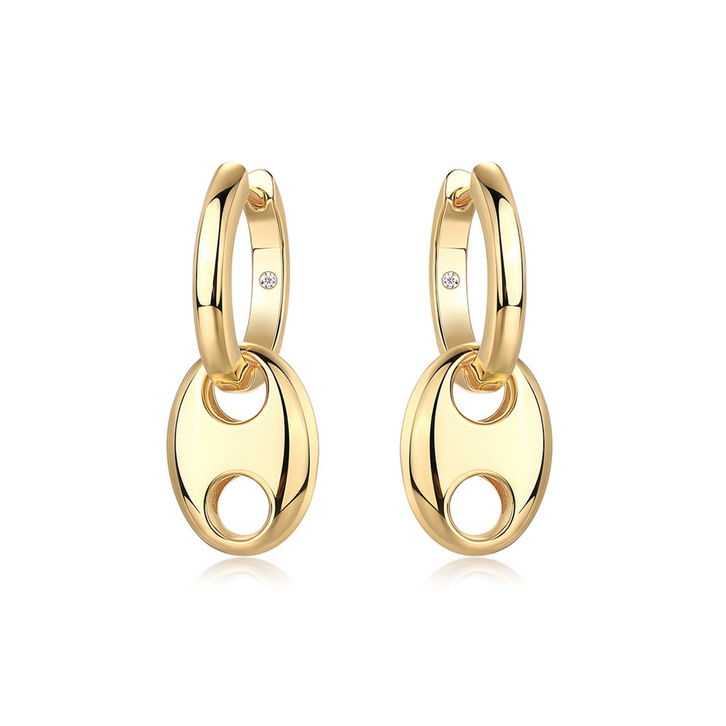 Ancora Moissanite Mariner Link Drop Earrings in Gold-Tone Sterling Silver