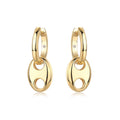 Ancora Moissanite Mariner Link Drop Earrings in Gold-Tone Sterling Silver