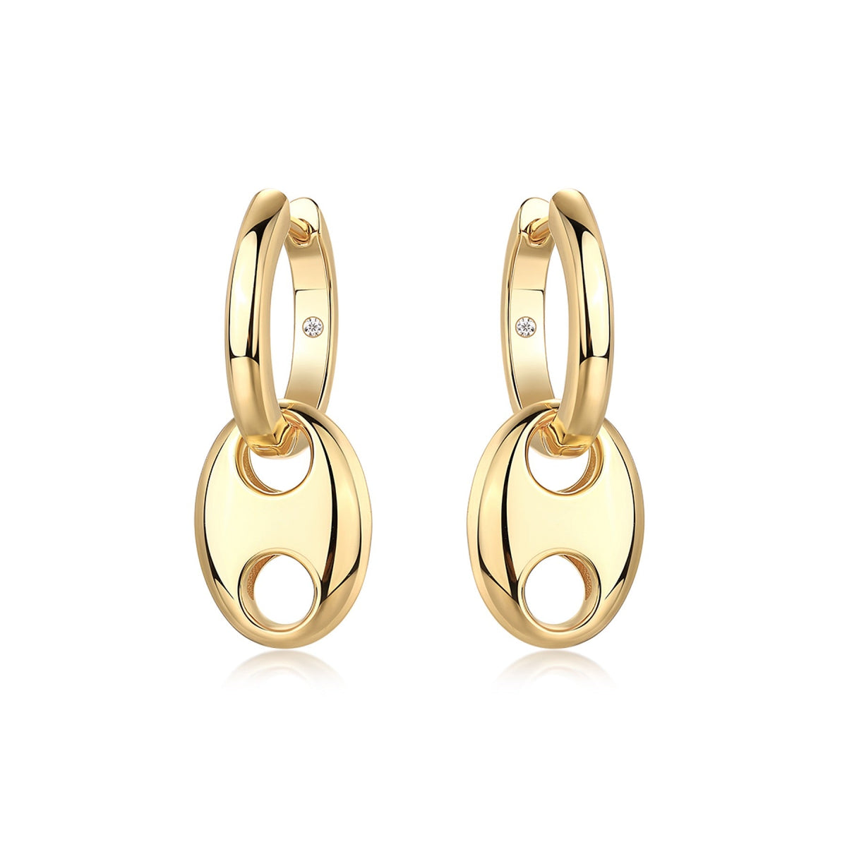 Ancora Moissanite Mariner Link Drop Earrings in Gold-Tone Sterling Silver
