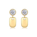 Tessera 1 Carat Moissanite Drop Huggie Earrings in Gold-Tone Sterling Silver