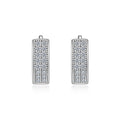 Duplo Moissanite Huggie Hoop Earrings in Sterling Silver