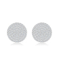Disco Moissanite Pavé Disc Stud Earrings in Sterling Silver