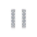 Etch Moissanite Huggie Hoop Earrings in Sterling Silver