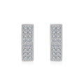 Honeycomb Moissanite Hexagon Huggie Hoop Earrings in Sterling Silver
