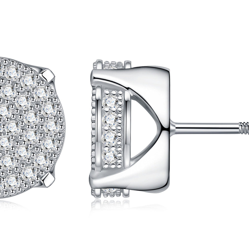 Solis Moissanite Halo Stud Earrings in Sterling Silver