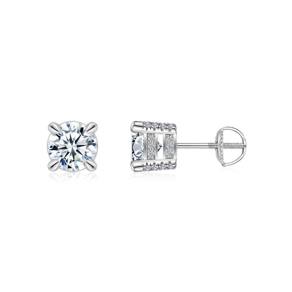 Prisma Moissanite Stud Earrings in Sterling Silver