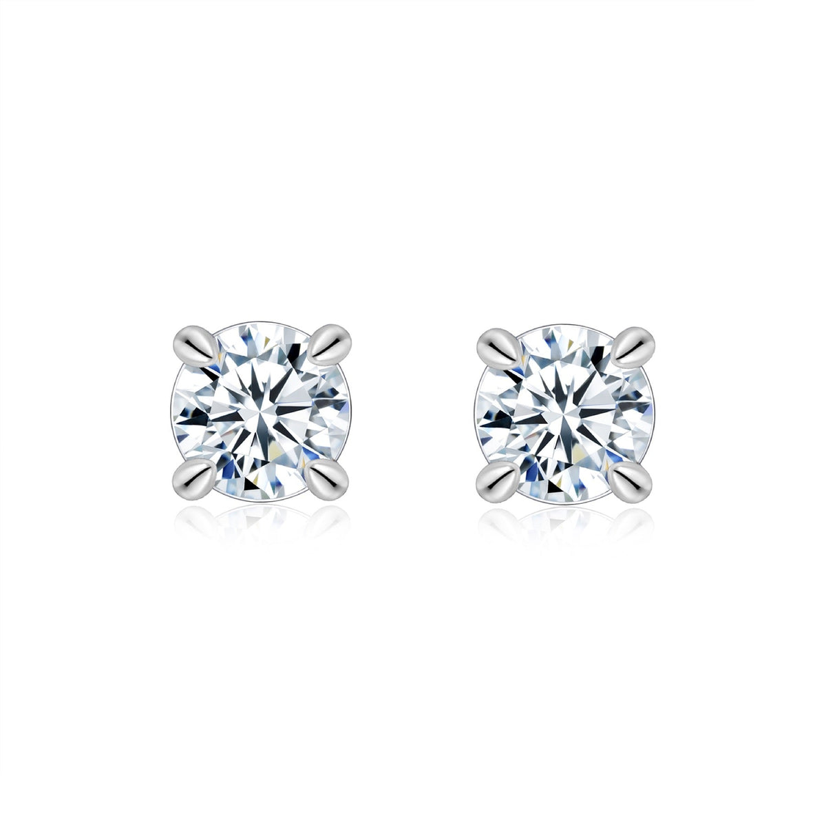 Prisma Moissanite Stud Earrings in Sterling Silver