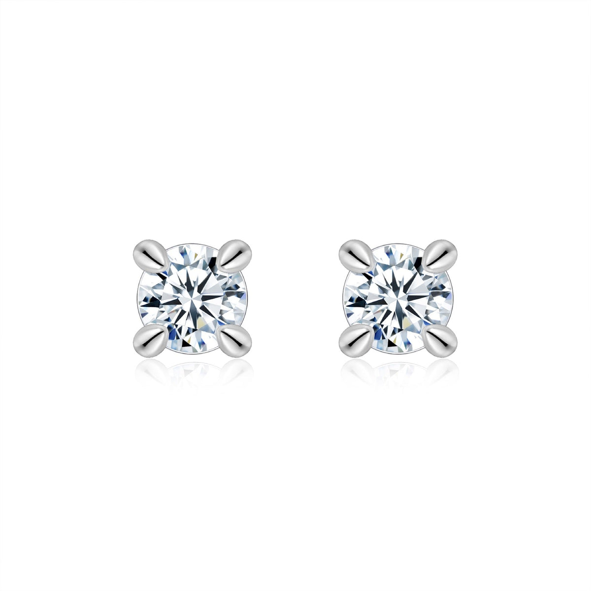 Prisma Moissanite Stud Earrings in Sterling Silver