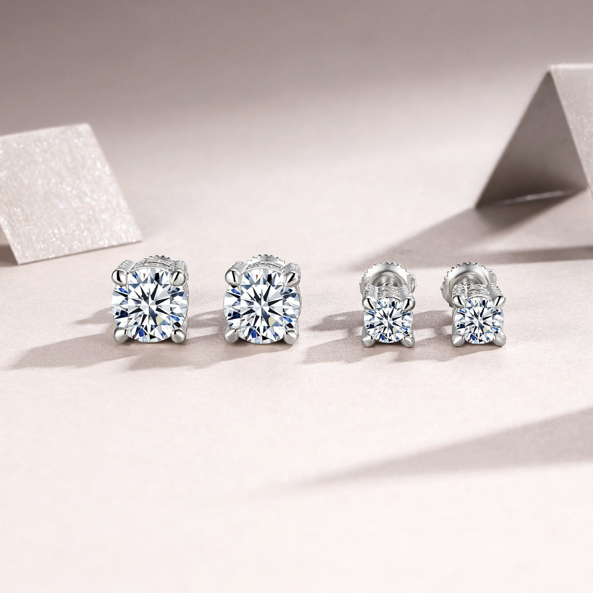 Prisma Moissanite Stud Earrings in Sterling Silver
