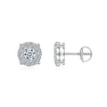 Fiore Moissanite Cluster Stud Earrings in Sterling Silver