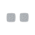 Cobble Moissanite Pavé Stud Earrings in Sterling Silver