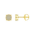 Sunlit Moissanite Pavé Cluster Stud Earrings in Gold-Tone Sterling Silver