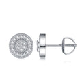 Solaire Moissanite Halo Stud Earrings in Sterling Silver
