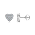 Lovepave Moissanite Heart Stud Earrings in Sterling Silver