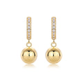 Perla Moissanite Drop Huggie Hoop Earrings in Gold-Tone Sterling Silver