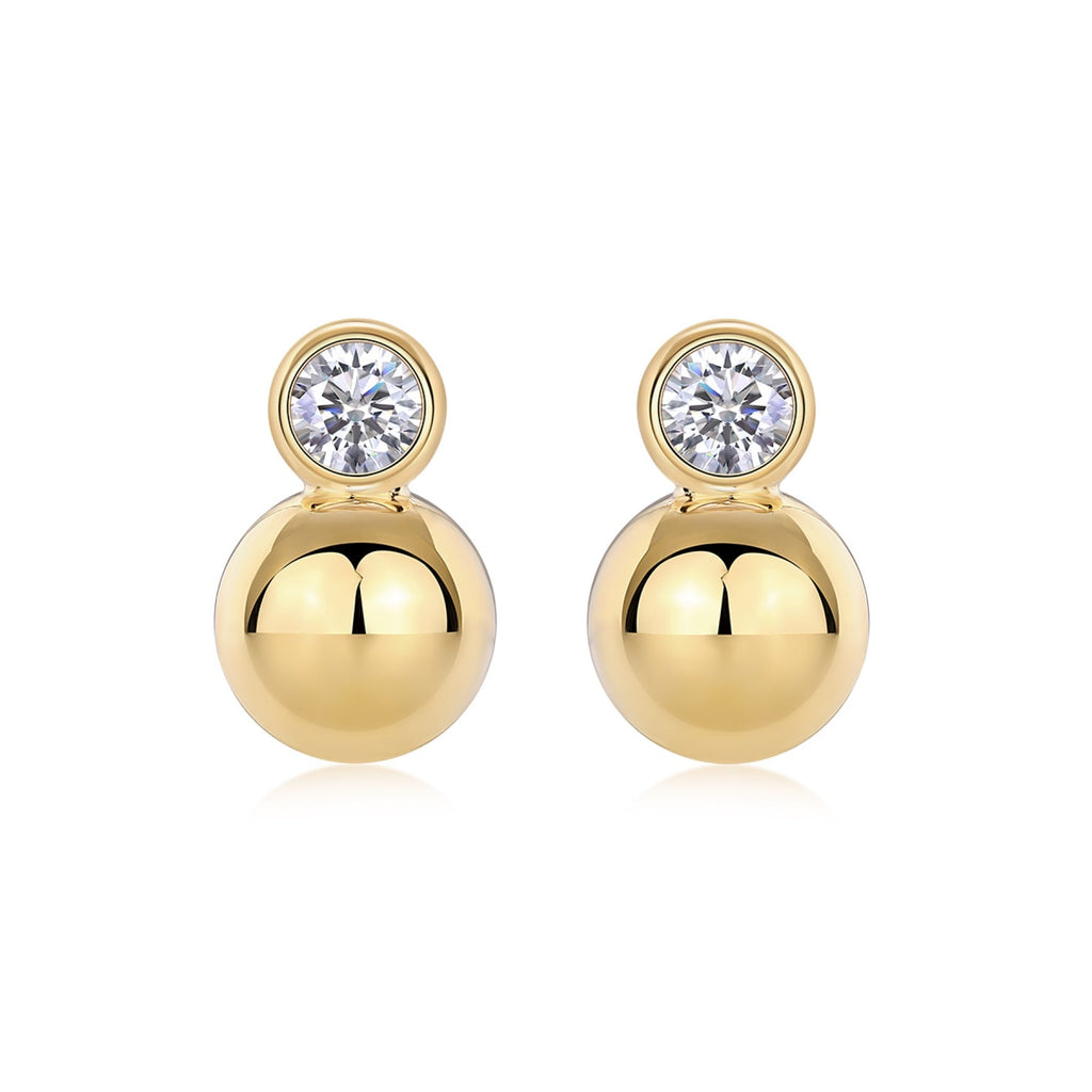 Bolla Moissanite Ball Drop Earrings in Gold-Tone Sterling Silver