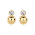 Bolla Moissanite Ball Drop Earrings in Gold-Tone Sterling Silver