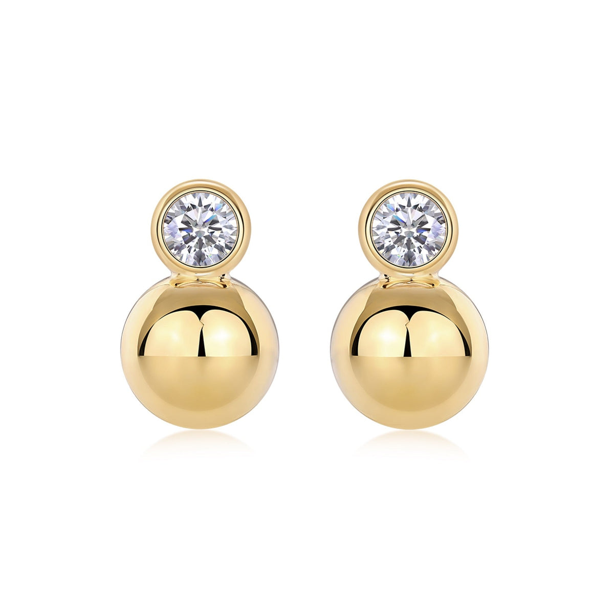 Bolla Moissanite Ball Drop Earrings in Gold-Tone Sterling Silver