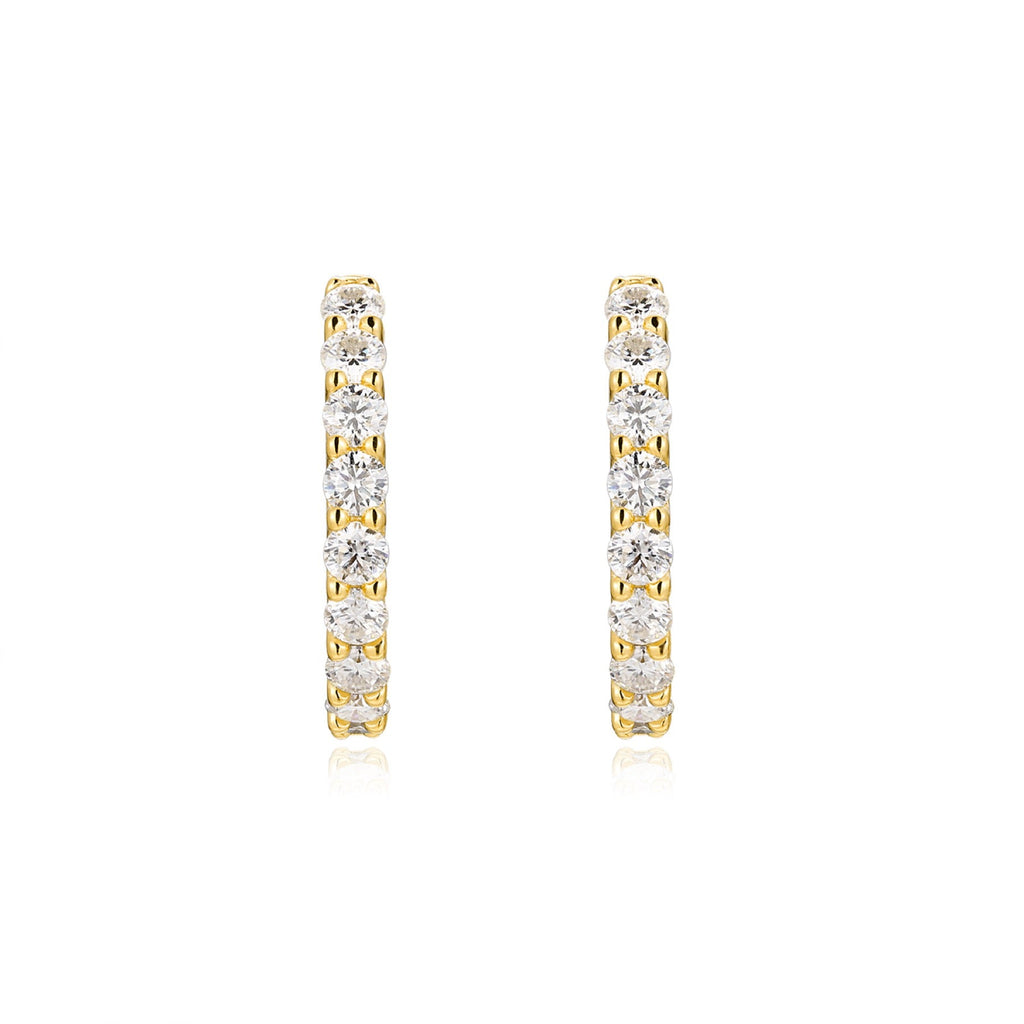 Goccia Moissanite Huggie Hoop Earrings in Gold-Tone Sterling Silver