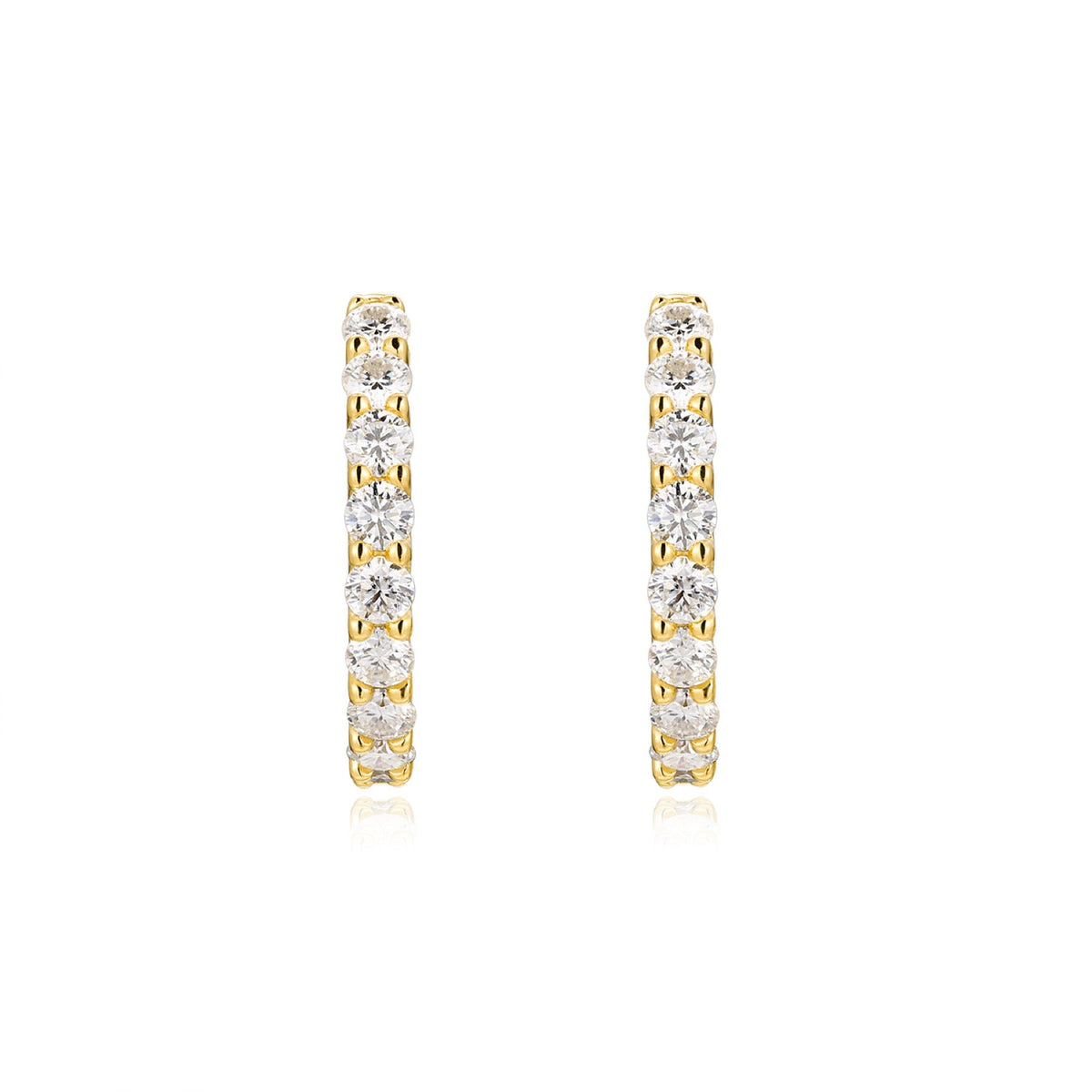 Goccia Moissanite Huggie Hoop Earrings in Gold-Tone Sterling Silver