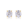 Uovo Moissanite Oval Stud Earrings in Gold-Tone Sterling Silver