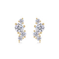 Rivo Moissanite Drop Stud Earrings in Gold-Tone Sterling Silver