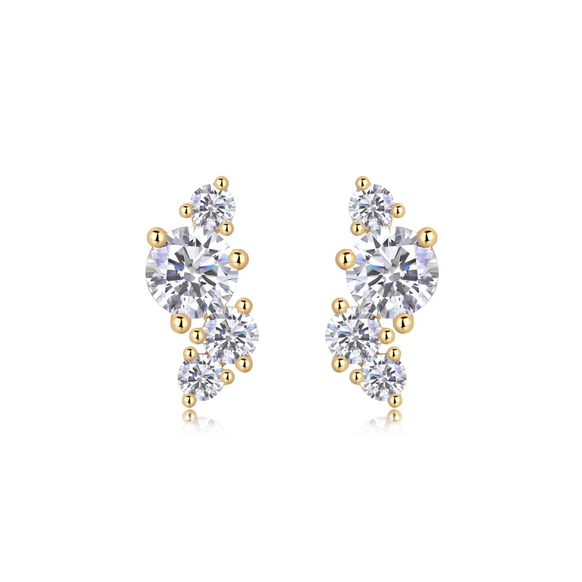 Rivo Moissanite Drop Stud Earrings in Gold-Tone Sterling Silver